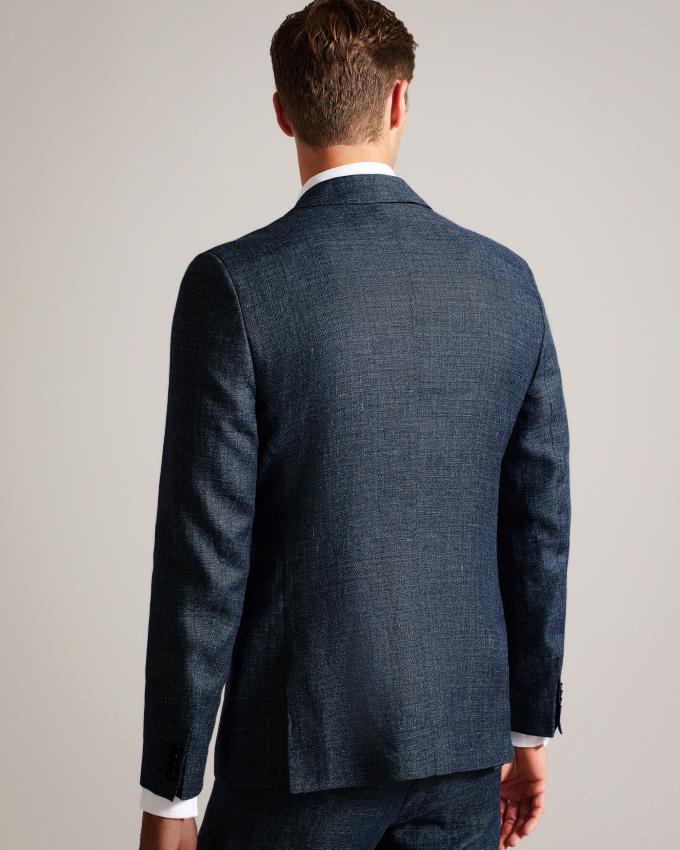 Veste Ted Baker Slim Fit Linen And Wool Suit Bleu Marine Homme | MRQ-50969719